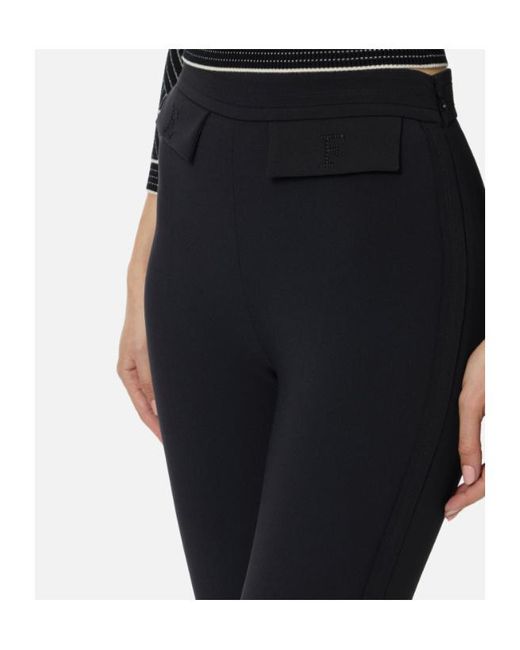 Elisabetta Franchi Black Stretched Cropped Trousers