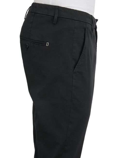 Dondup Black Belt Loop Casual Pants for men