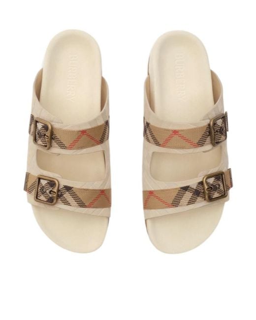 Burberry Multicolor Checked Buckled Sandals for men