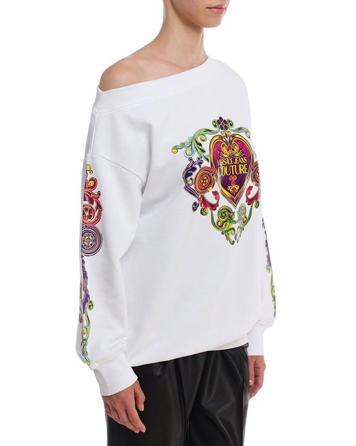 Versace Jeans White Printed Detail Hoodie