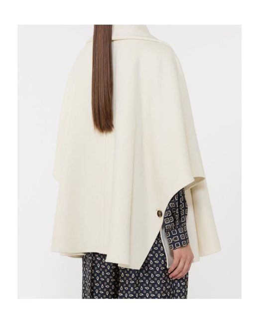 Max Mara White Button-Up Cape