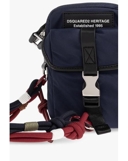 DSquared² Blue Heritage Buckle Shoulder Bag for men