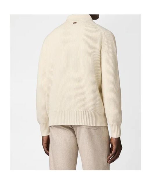 Tod's White Ribbed-Knit Cardigan for men