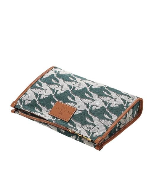 Etro Green Pattern Clutch