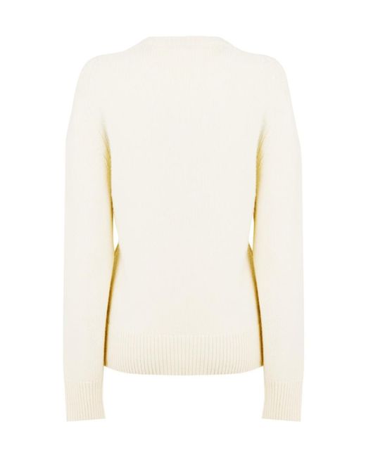 Burberry White Logo Knitted Sweater