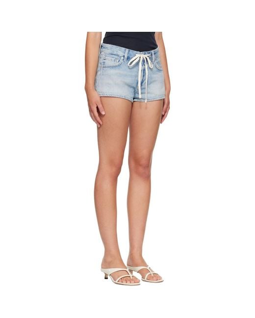 Citizens of Humanity Blue Belt-Loop Denim Shorts