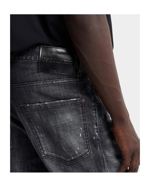 DSquared² Gray Distressed Skinny Jeans for men