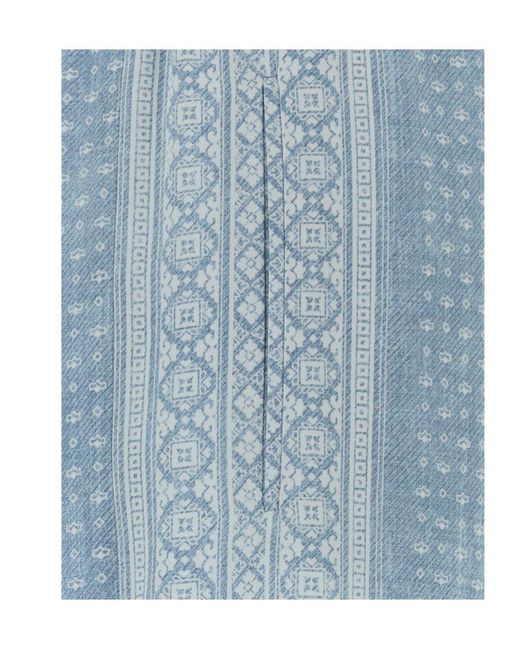 Ermanno Scervino Blue Printed Wide-Leg Pants