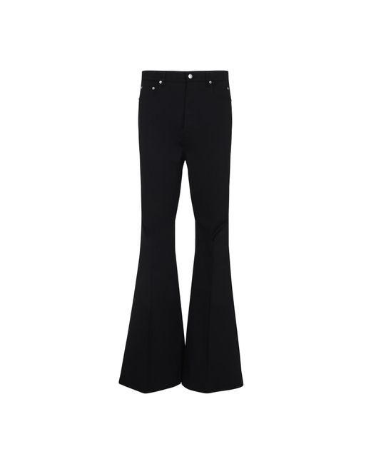 Rick Owens Black Flared Leg Trousers for men
