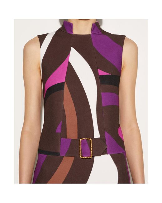 Emilio Pucci Purple Marmo-Print Mini Dress