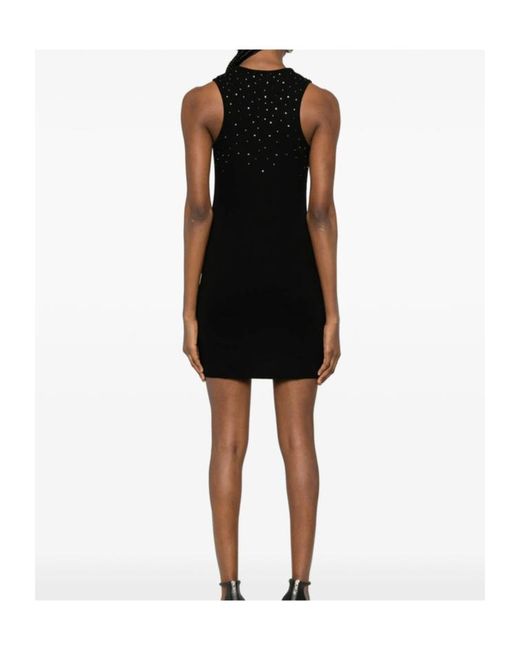 Off-White c/o Virgil Abloh Black Logo Embroidered Embellished Sleeveless Dress