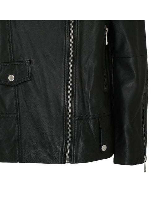 SELECTED Black Zip-Fastening Press-Stud Jacket