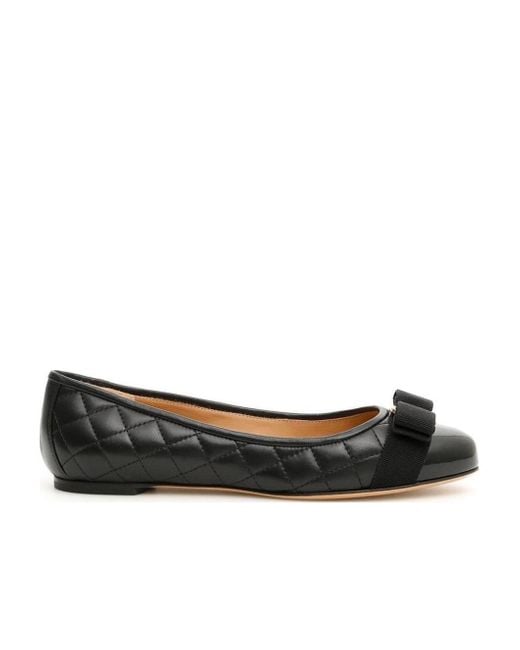Ferragamo Black Ferragamo Varina Ballet Flats
