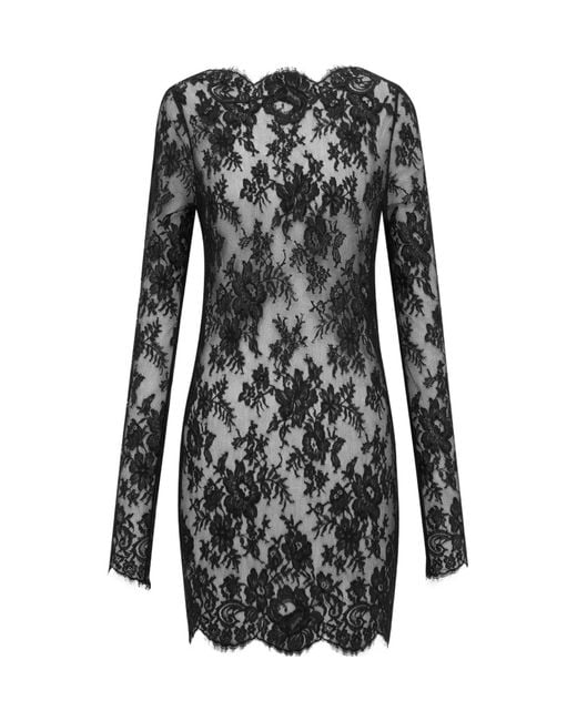 Saint Laurent Black Lace Mini Dress