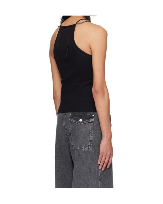 Dion Lee Black Barball Organic-Cotton Tank Top for men