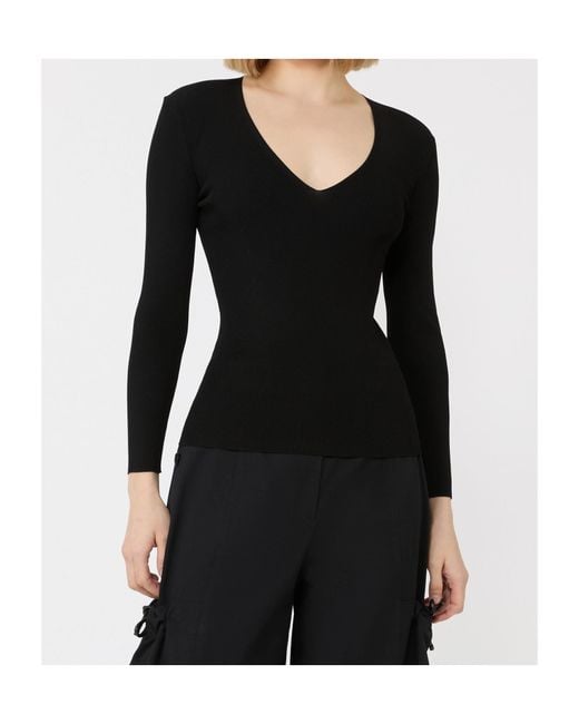 Max Mara Black Viscose Blend Yarn Jumper