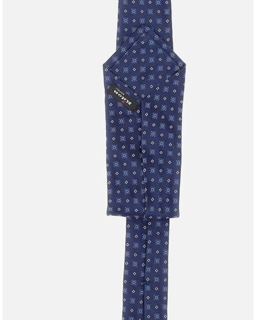 Kiton Blue Micro Geometric Tie for men