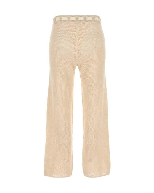 Bode Natural Crochet Wide-Leg Pants