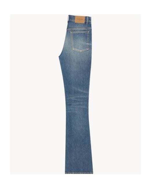 Saint Laurent Blue Clyde High-Rise Straight Jeans