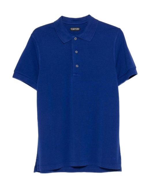 Tom Ford Blue Short-Sleeved Polo Shirt for men