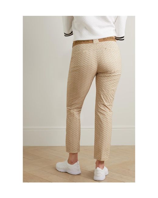 Bogner Natural Tesja Cropped Printed Shell Straight-Leg Golf Pants