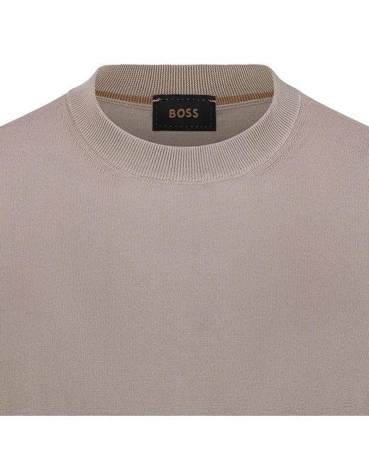 Boss Gray Crew Neck Short-Sleeved T-Shirt for men