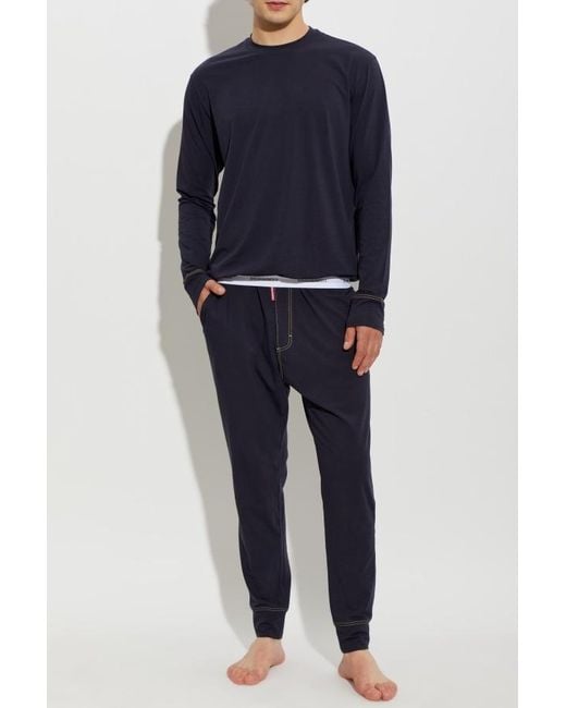 DSquared² Blue Elastic-Waist Lounge Pants for men