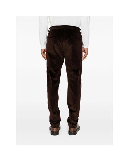 Tagliatore Black Belt Loop Casual Trousers for men
