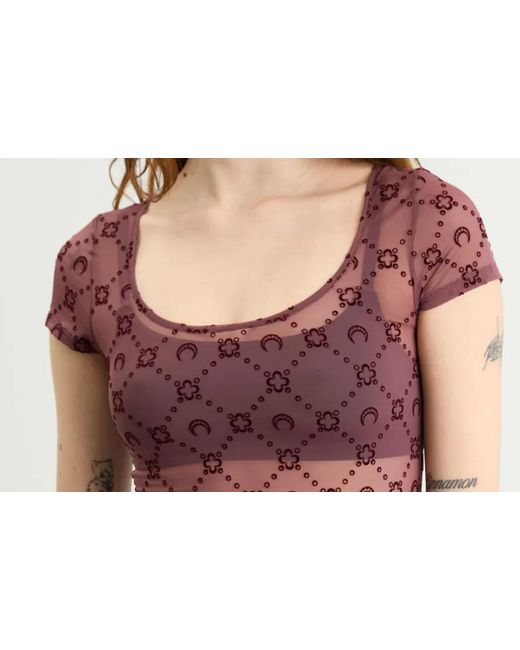 MARINE SERRE Pink Short-Sleeved T-Shirt