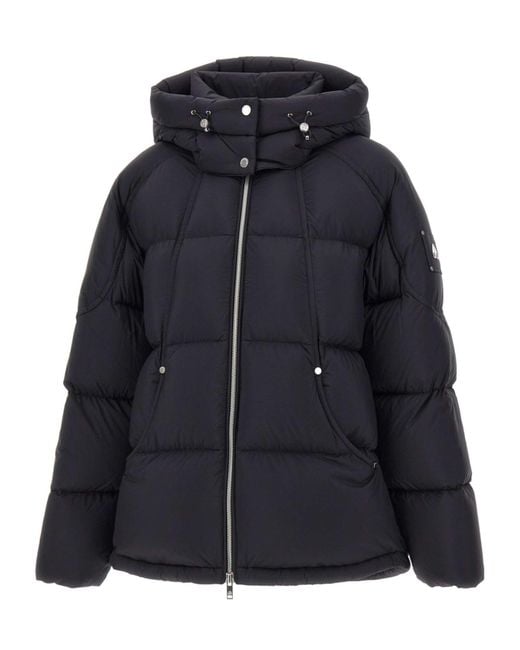 Moose Knuckles Blue Zip-Up Hooded Down Jacket