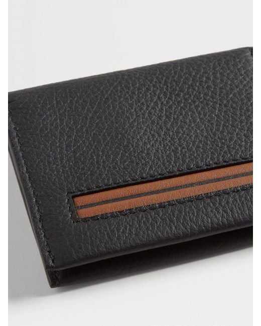 Zegna Gray Foldable Card Case for men