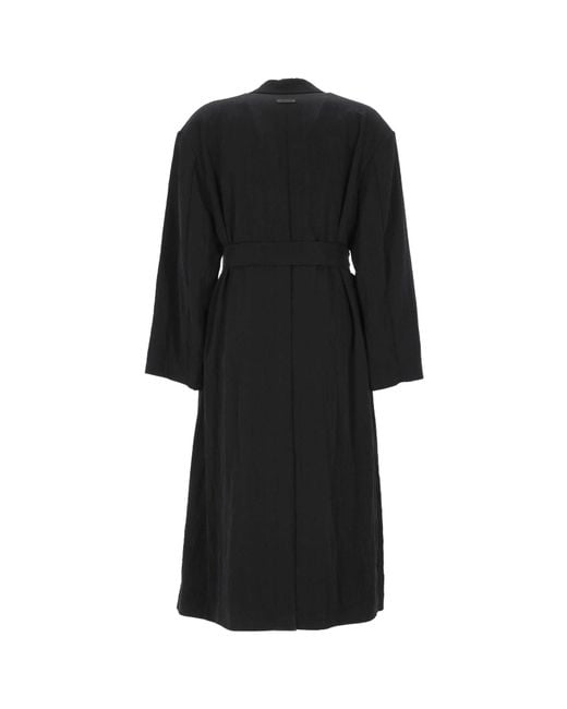 Fear Of God Black Belted Classic Unlined Overcoat for men