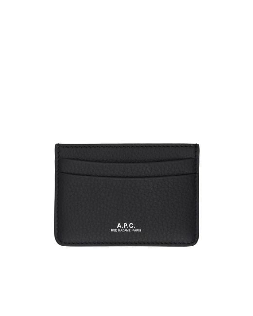A.P.C. Black Andre Logo Printed Cardholder for men