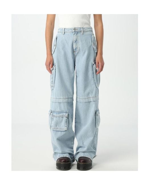 ICON DENIM Blue Rosalia Wide-Leg Cargo Jeans