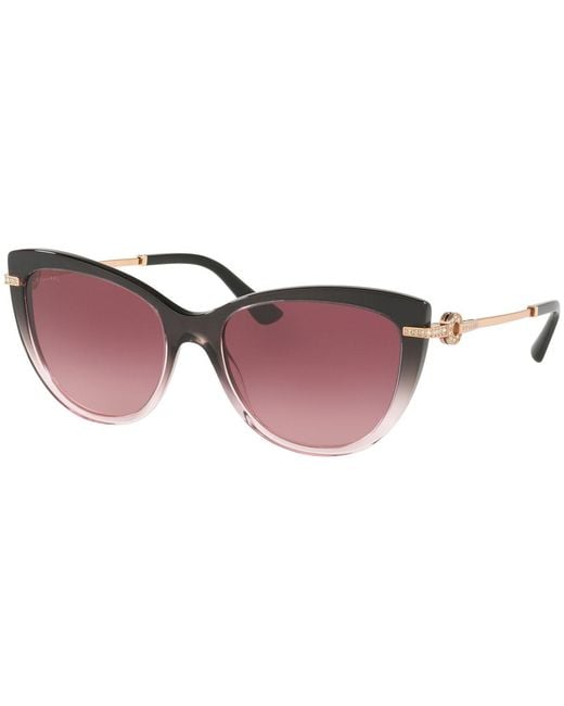 BVLGARI Pink Gradual Logo Sunglasses