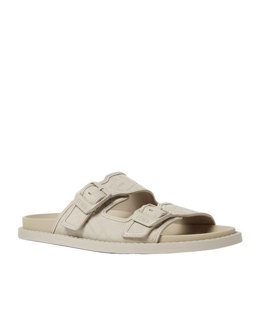 Fendi White Feel Double-Band Sandals for men
