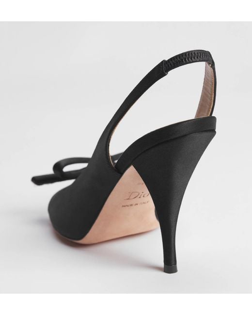 Dior Black Bow Heeled Slingback Sandal