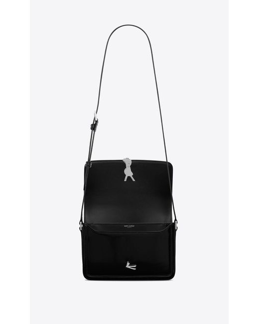 Saint Laurent White Solferino Logo Plaque Medium Shoulder Bag for men