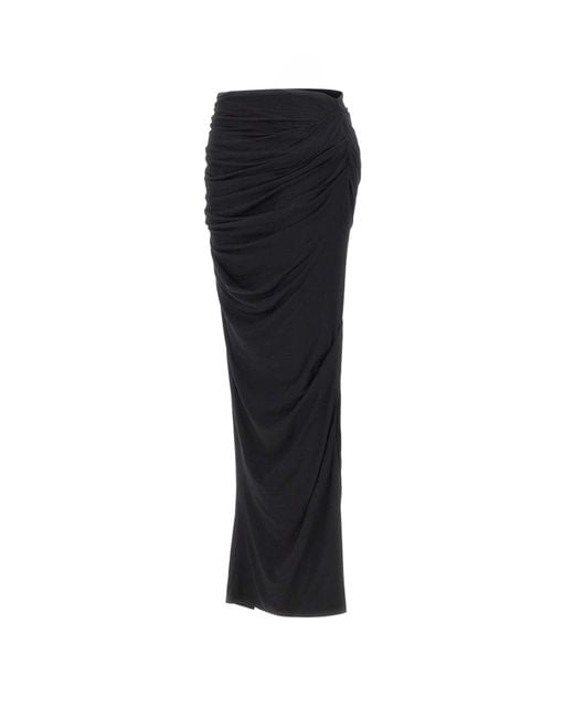 Entire studios Black Draped Maxi Skirt