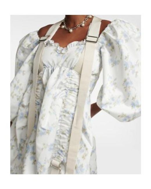 Simone Rocha White Puff-Sleeve Minidress