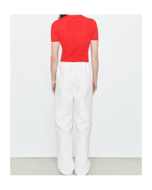 Tory Burch Red T Monogram Jacquard Jumper