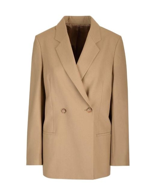 Totême Natural Totême Pocketed Double-Breasted Blazer