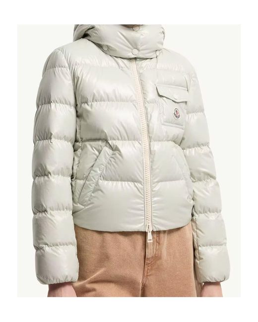 Moncler Gray Andro Hooded Short Down Jacket