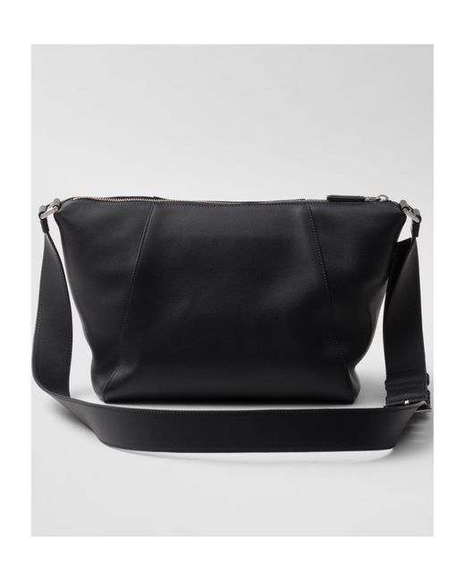 Prada Black Leather Shoulder Bag for men