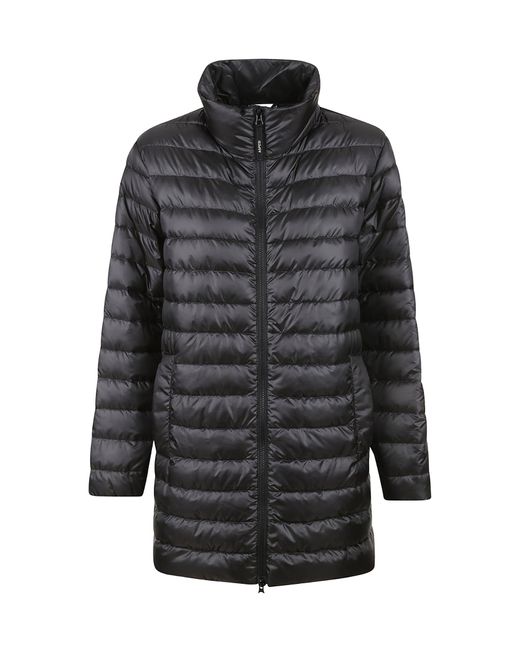 Aspesi Gray Zip-Up Quilted Coat