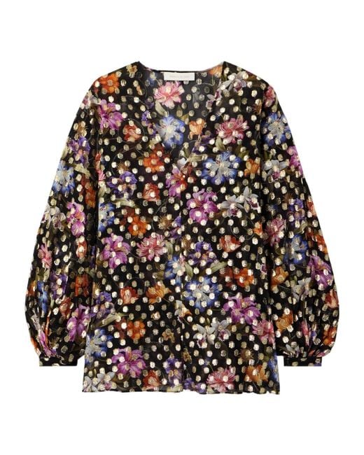 Borgo De Nor Multicolor Floral Embroidered Blouse
