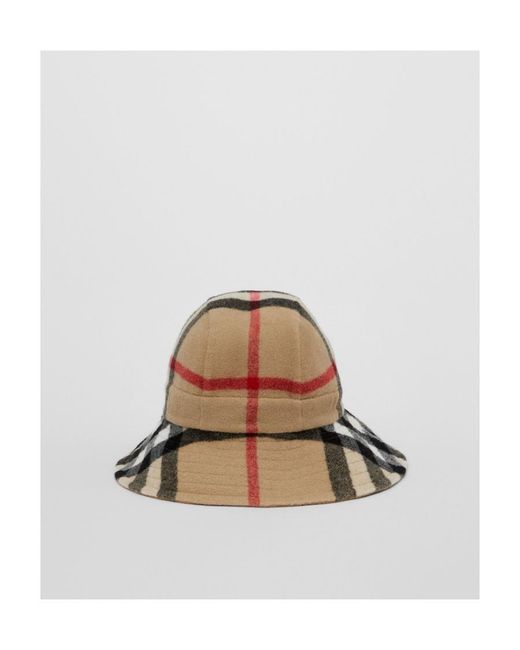 Burberry Brown Exaggerated Checked Bucket Hat for men