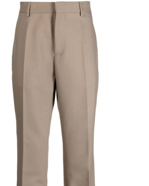 Off-White c/o Virgil Abloh Gray Zip-Detail Cotton Tailored Trousers for men