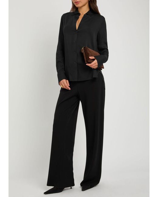 Vince Black Stretch-Silk Shirt
