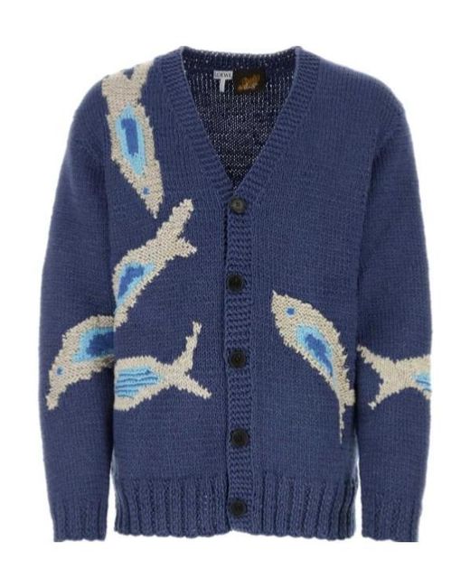Loewe Blue Paula S Ibiza Knitted Cardigan for men